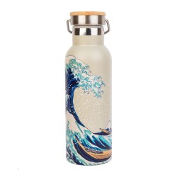 BOTELLA METALICA CON ASA LA GRAN OLA DE KANAGAWA HOKUSAI