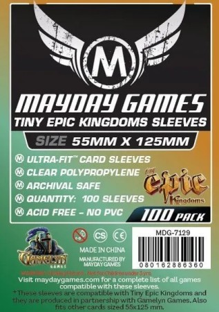 Custom Tiny Epic Kingdoms Sleeves (pack of 100) (88 X 125 MM)