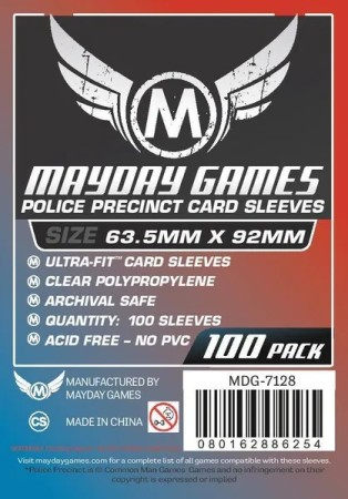 Custom Police Precinct Game Sleeves (pack of 100) (63.5 X 92 MM)